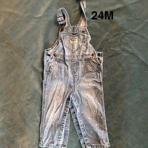 OshKosh B'gosh Light Wash Denim Heart Overalls - Blue